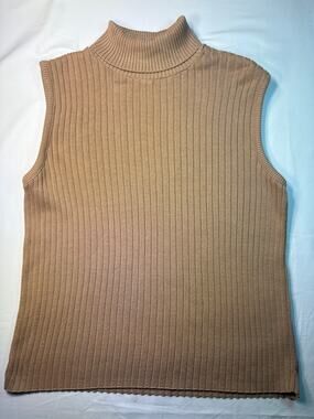 Pierre Cardin Cream Turtlenexk sleeveless Vest size XL‎ 100% cotton